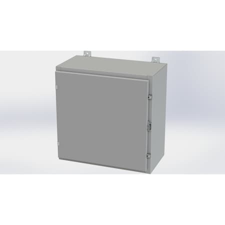 Saginaw Control & Engineering Clamps with Padlock Hasp Electrical Enclosures, 24 in H, 12 in D, 24 in W, NEMA 4, Carbon Steel SCE-24H2412LP